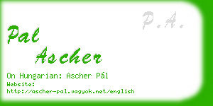 pal ascher business card